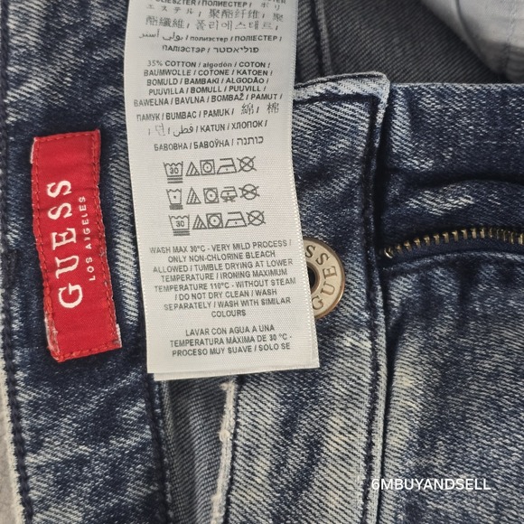 Guess Los Angeles Acid Wash Jeans Men's 33x30 Y2K 90s Distressed Denim - Picture 14 of 15